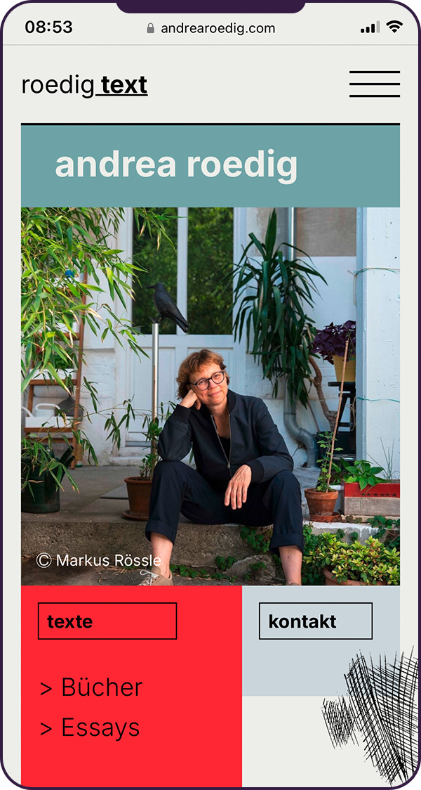 roedig_text, Andrea Roedig, Webdesign